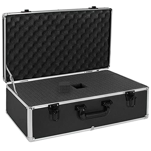 ITHWIU 22 Inch Hard Carrying Case Ideal for Wireless Mic System Storage & Camera Gear Transportation, Aluminum Alloy Sturdy Build, Customizable Pre-Diced Foam, Black